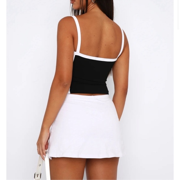 White Mini Tennis Pickleball Active Activewear Skort Skirt - Picture 2 of 5